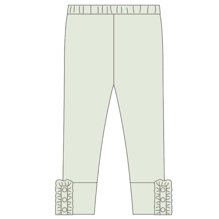 Kid Girl Lace Trim On The Hems Trousers
