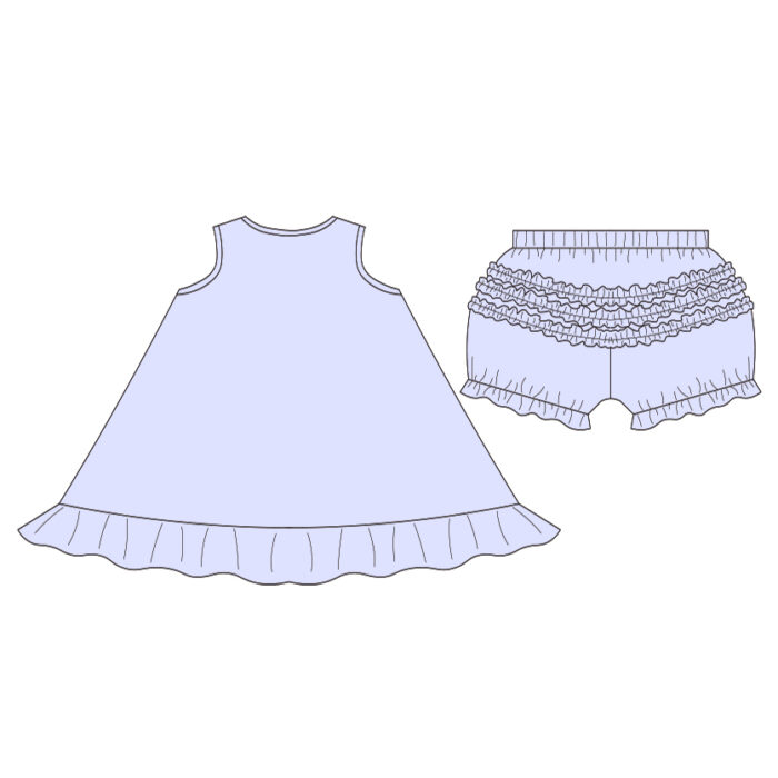 Single Layer Lace Dress Three Layers Back Lace Bloomers 2 Piece Set