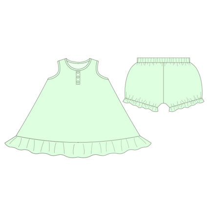 Single Layer Lace Dress Three Layers Back Lace Bloomers 2 Piece Set