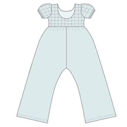 Custom Made Puff Sleeve Plaid Baby Jumpsuit