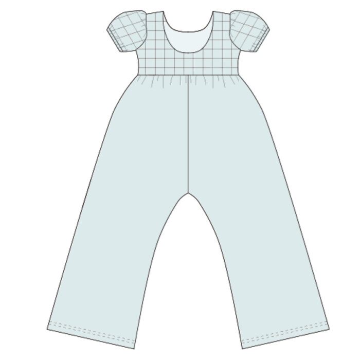 Custom Made Puff Sleeve Plaid Baby Jumpsuit