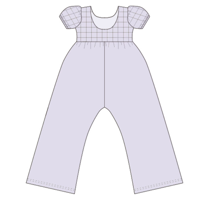 Custom Made Puff Sleeve Plaid Baby Jumpsuit