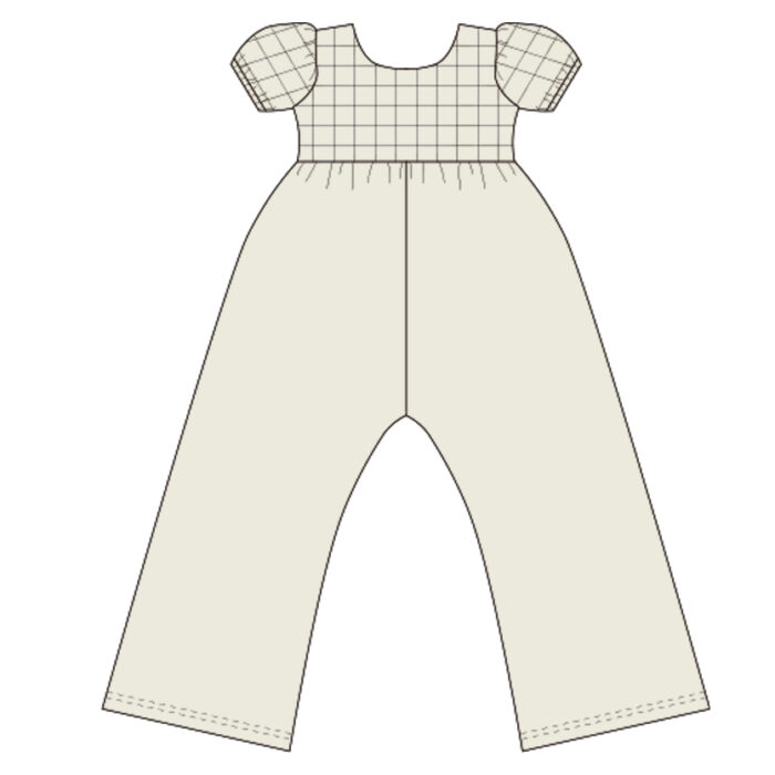 Custom Made Puff Sleeve Plaid Baby Jumpsuit