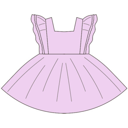 Square Neck Fluffy Sleeve Girls Summer Dresses