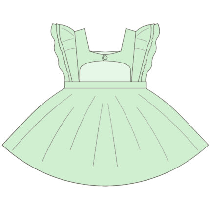 Square Neck Fluffy Sleeve Girls Summer Dresses