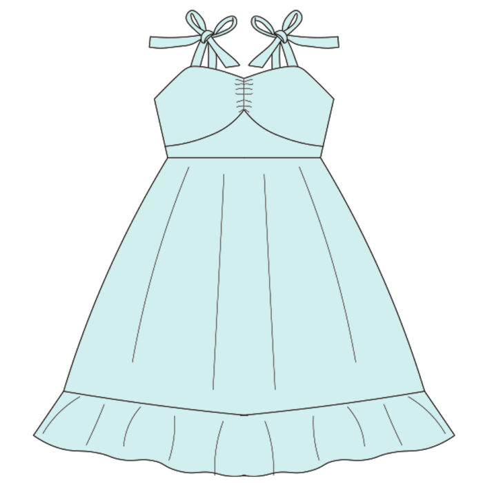 Kid Girls Bow Strapped A-Line Dresses