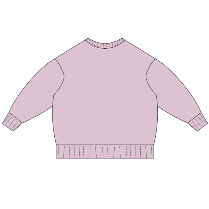 Two-Tone Ribbed Cuff Kids Pullover Sweatshirt