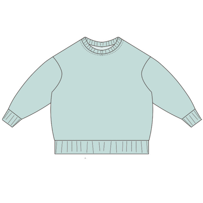Two-Tone Ribbed Cuff Kids Pullover Sweatshirt