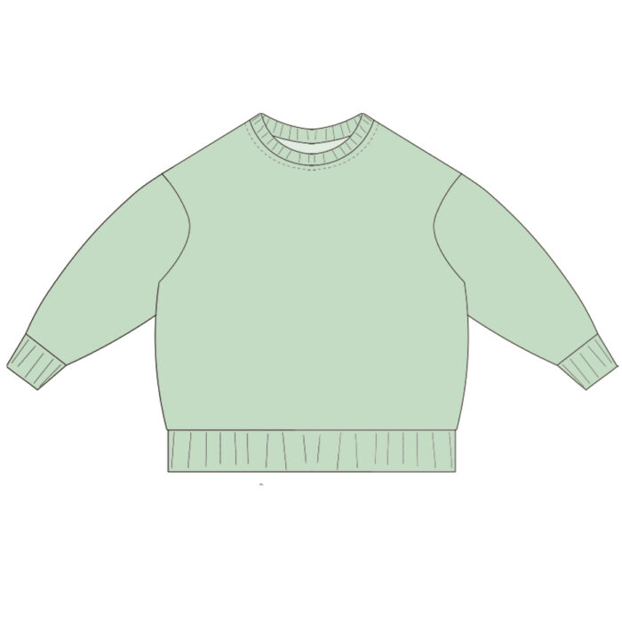 Two-Tone Ribbed Cuff Kids Pullover Sweatshirt