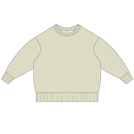 Two-Tone Ribbed Cuff Kids Pullover Sweatshirt
