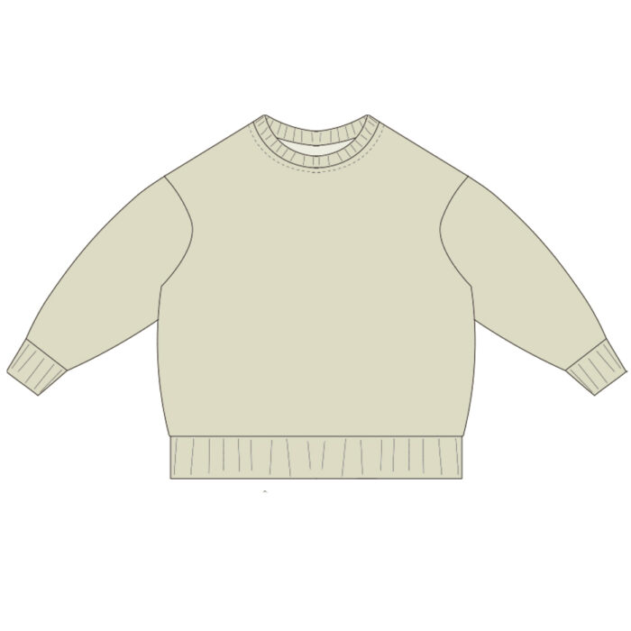 Two-Tone Ribbed Cuff Kids Pullover Sweatshirt