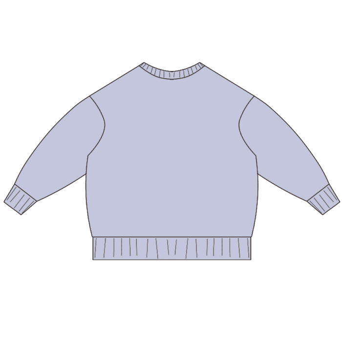 Two-Tone Ribbed Cuff Kids Pullover Sweatshirt
