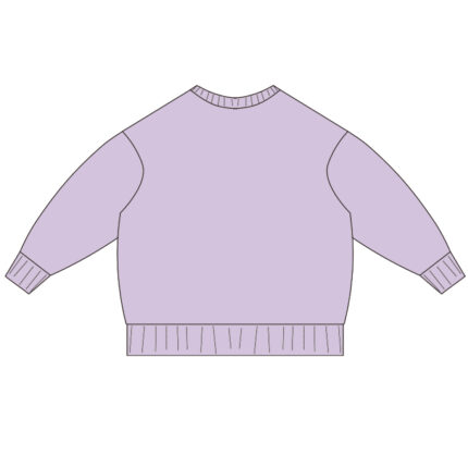 Two-Tone Ribbed Cuff Kids Pullover Sweatshirt