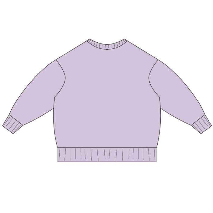 Two-Tone Ribbed Cuff Kids Pullover Sweatshirt
