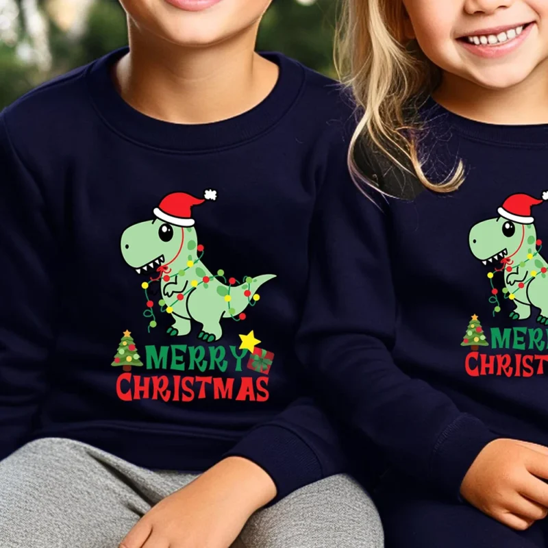 Christmas theme unisex kids pullover sweatshirt
