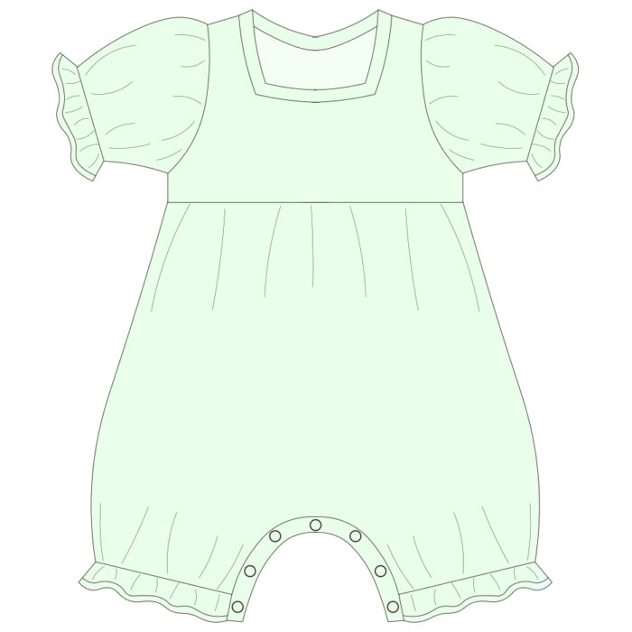 Custom Puff Sleeve Checkered One-Piece Baby Romper