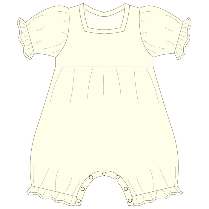 Custom Puff Sleeve Checkered One-Piece Baby Romper