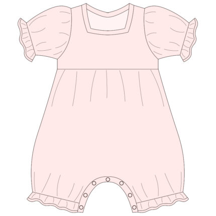 Custom Puff Sleeve Checkered One-Piece Baby Romper