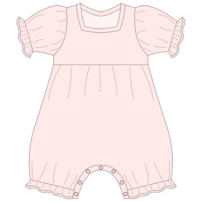 Custom Puff Sleeve Checkered One-Piece Baby Romper