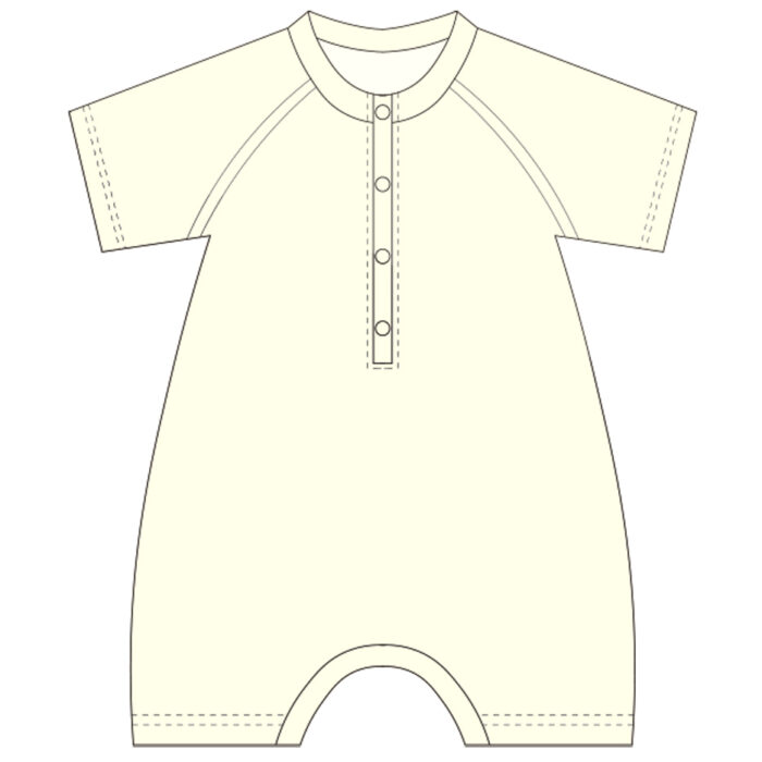 Unisex Short Sleeve Button Baby Romper