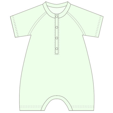 Unisex Short Sleeve Button Baby Romper