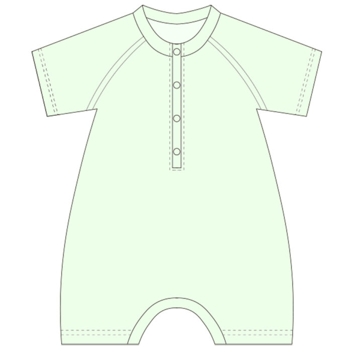 Unisex Short Sleeve Button Baby Romper