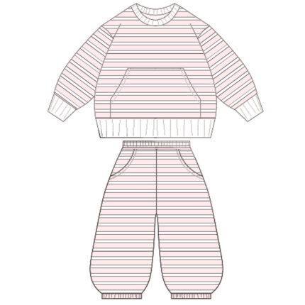 Custom Baby & Toddler Fleece Striped 2 Pieces Set