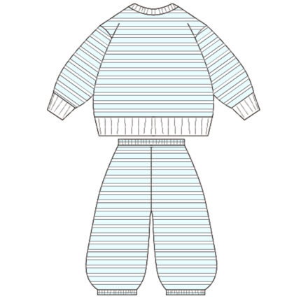 Custom Baby & Toddler Fleece Striped 2 Pieces Set
