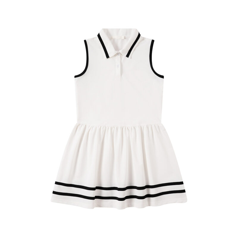 Summer Sleeveless Mesh Breathable Girls Sports Dress