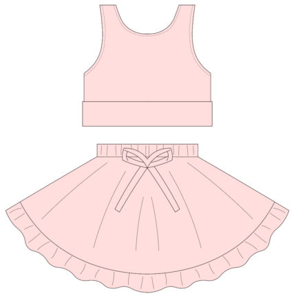 Custom Kids Girls Outdoor Sports 2 Piece Set