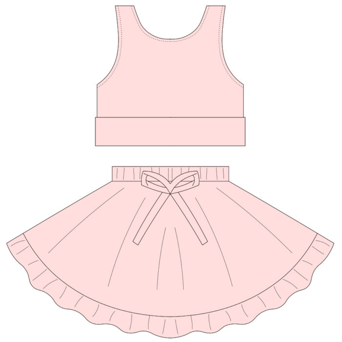 Custom Kids Girls Outdoor Sports 2 Piece Set