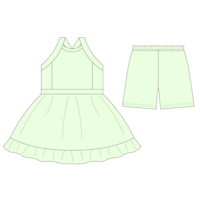 Custom Kids Swim Dress Set