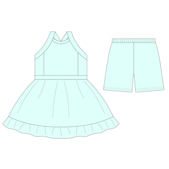 Custom Kids Swim Dress Set