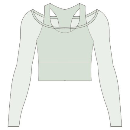 Custom Women Long Sleeve Mesh Layer Top