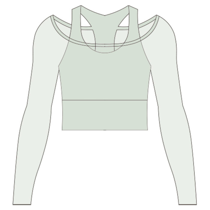 Custom Women Long Sleeve Mesh Layer Top
