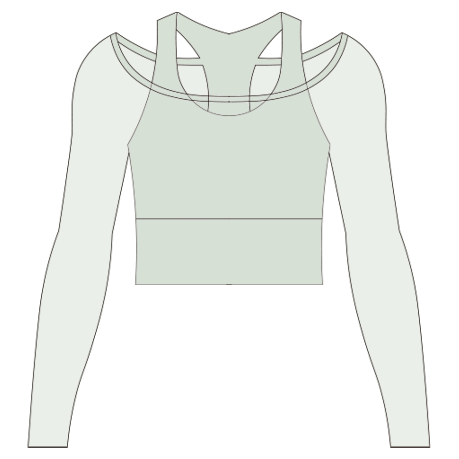 Custom Women Long Sleeve Mesh Layer Top