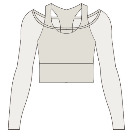 Custom Women Long Sleeve Mesh Layer Top