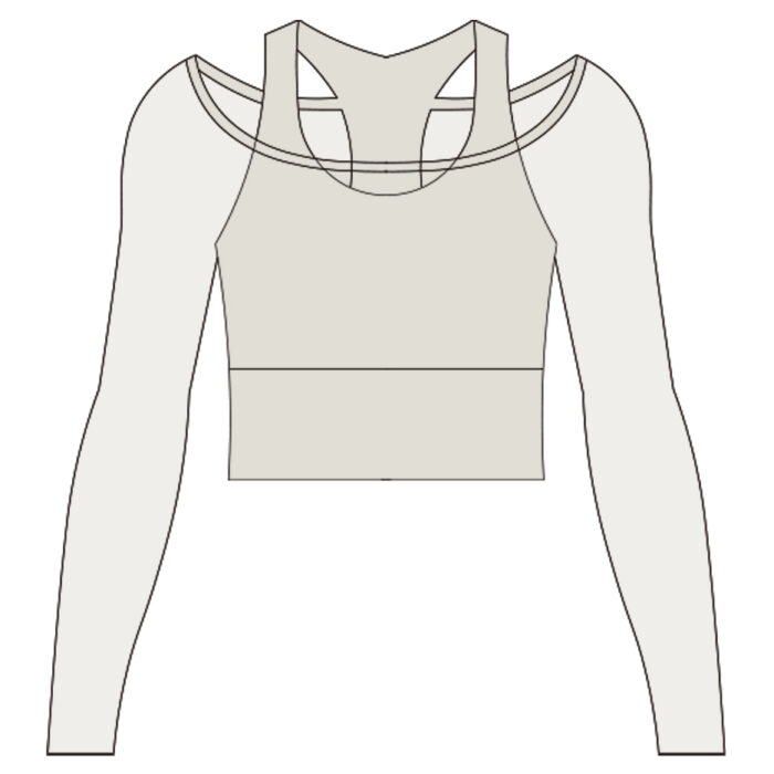 Custom Women Long Sleeve Mesh Layer Top