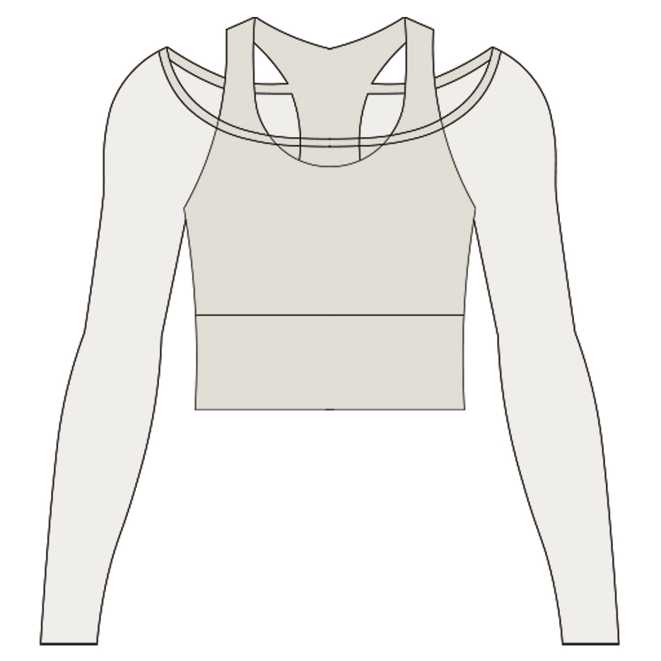 Custom Women Long Sleeve Mesh Layer Top
