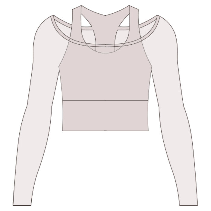 Custom Women Long Sleeve Mesh Layer Top