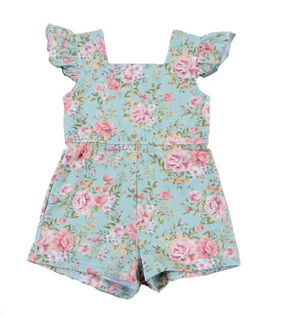 Baby Girl Flutter Floral Jumpsuit
