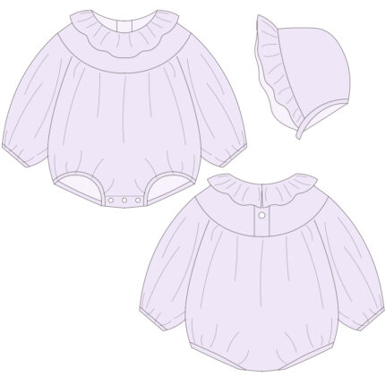Baby Embroidered Romper with Bonnet