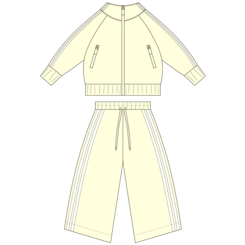 Zipper Sweatshirt Wide-Leg Pants Suit