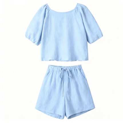 Custom Kids' Light Blue Top & Shorts Set