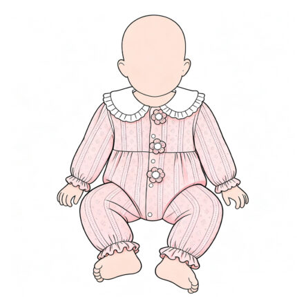 Baby Girl Long Sleeve Peter Pan Collar Romper