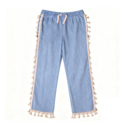 Custom Kids Tassel Trim Wide-Leg Style Pants