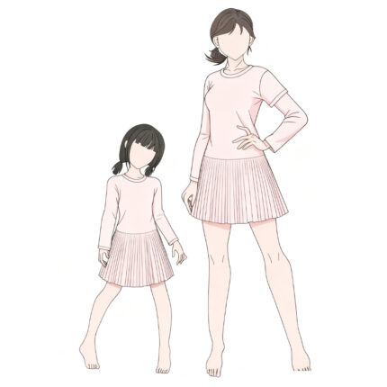 OEM/ODM Mother & Daughter Pleated Dress Set