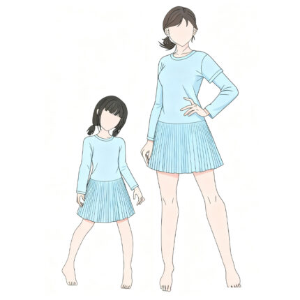 OEM/ODM Mother & Daughter Pleated Dress Set