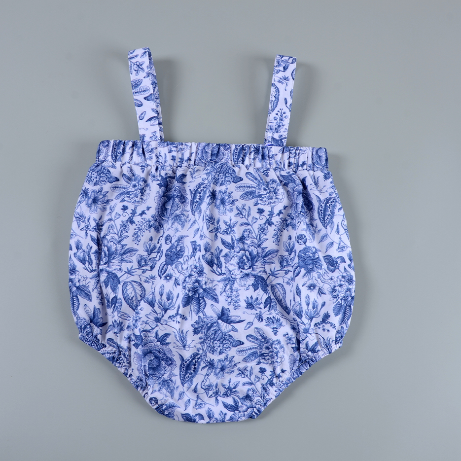 B2B Custom Floral Baby Suspender Romper