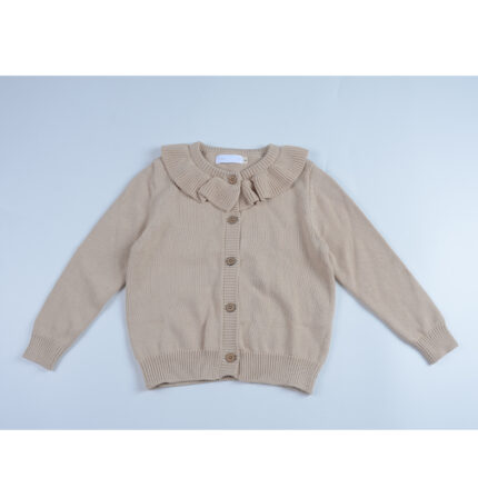 Custom Kids Ruffle Collar Knit Cardigan